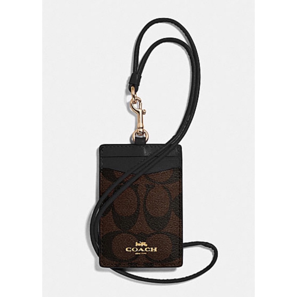 NWT Coach ID Larnyard In Signature Canvas